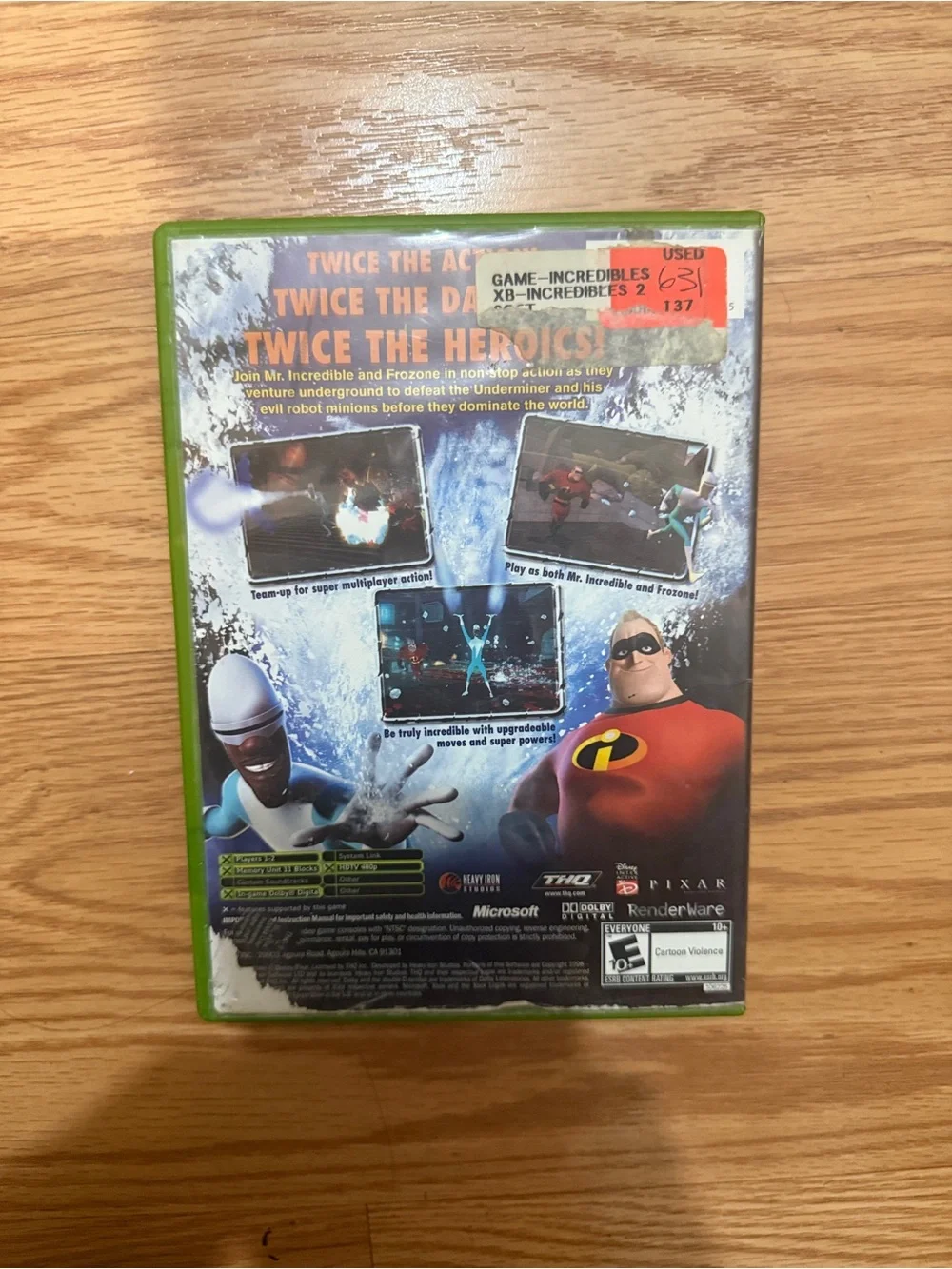 The Incredibles: Rise of the Underminer (Xbox) - Green Case
